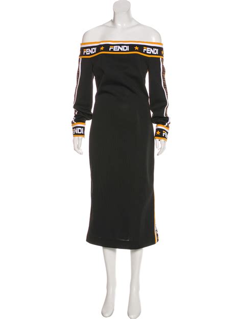 fake fendi bodycon dress|fendi ruffle patch dress.